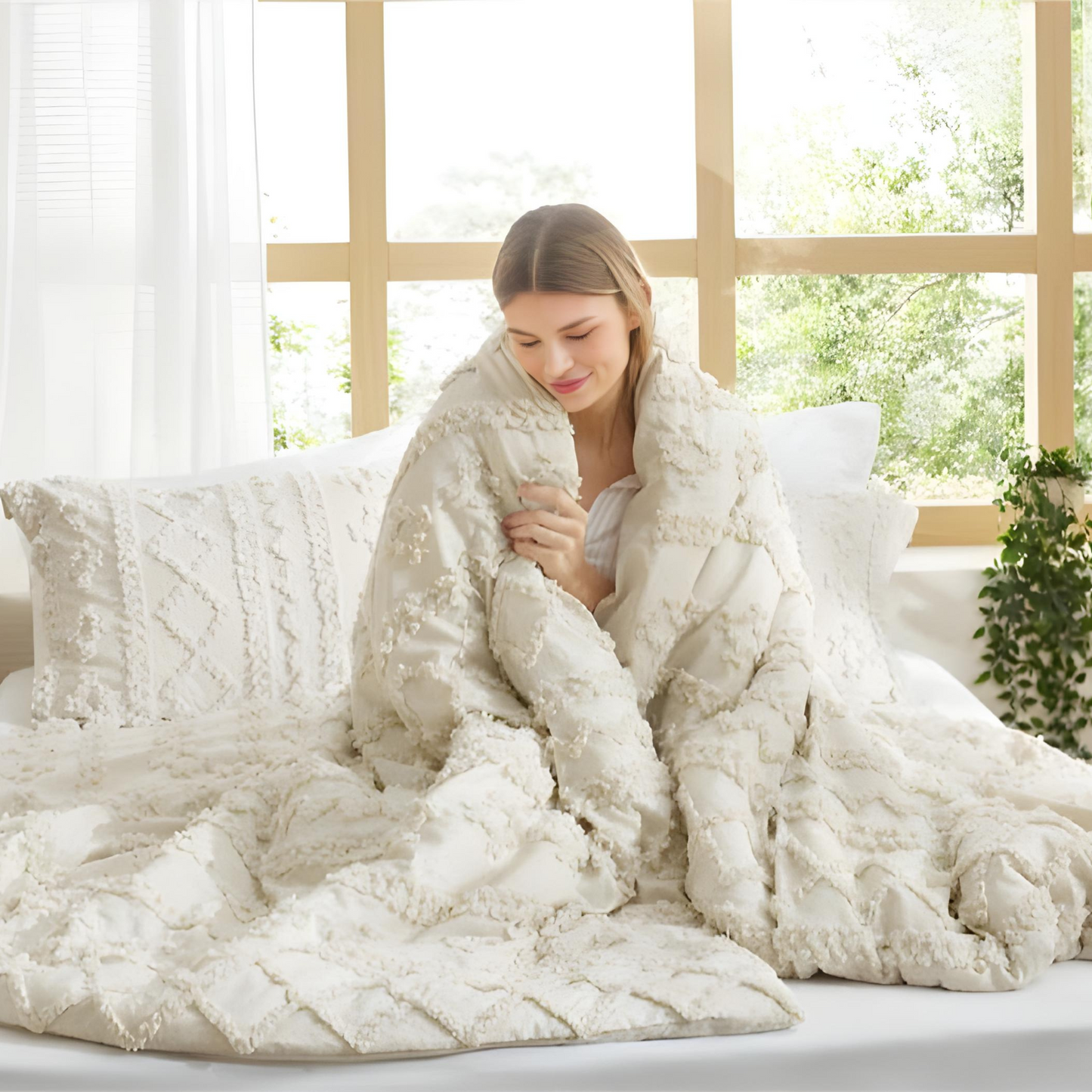 Deluxed Tufted Embroidery Comforter Set
